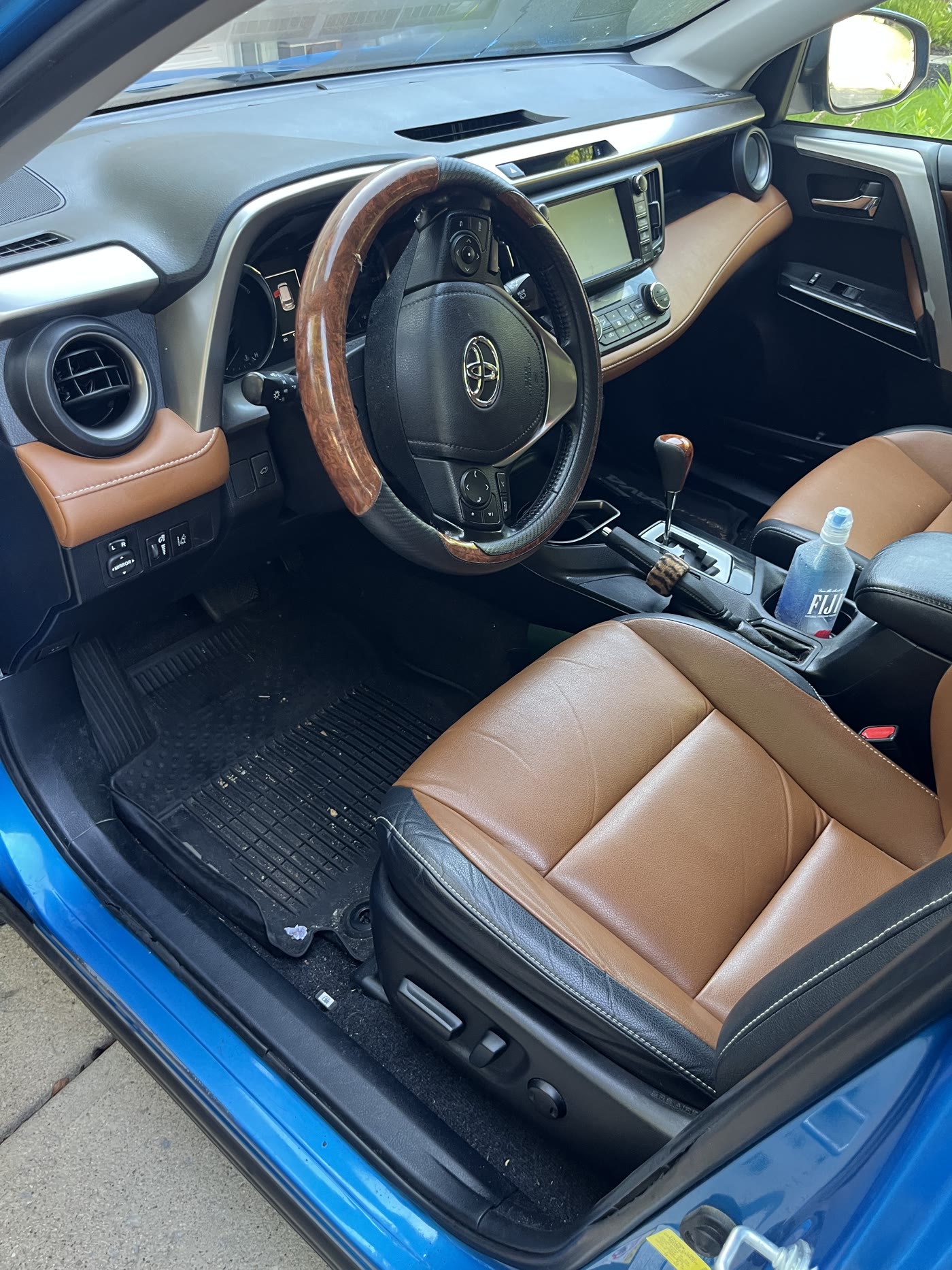 Two-tone leather interior detailed by Alum Auto Detailing, Westerville
