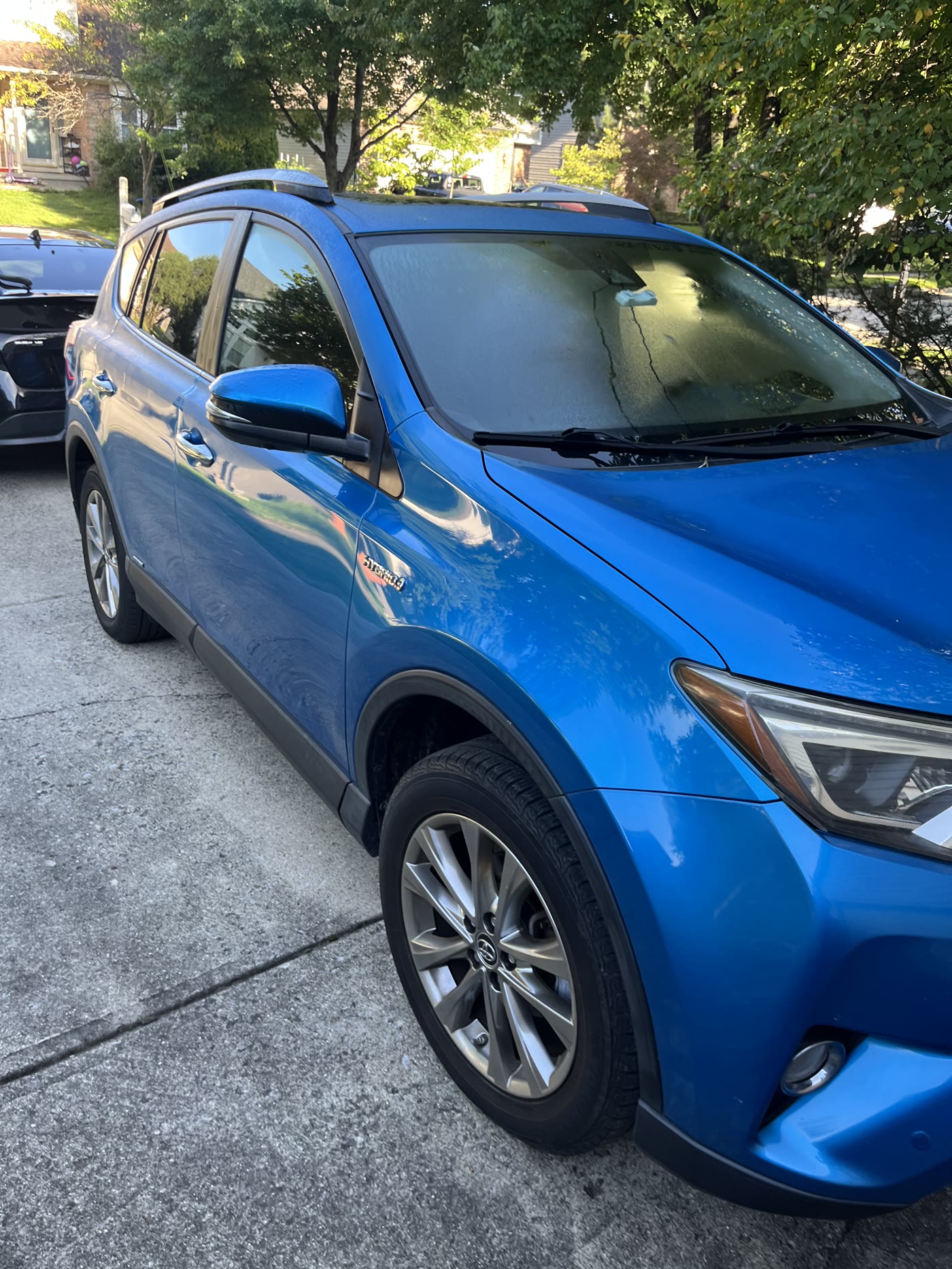 A blue RAV4 finished and ready for pickup by Alum Auto Detailing, Westerville